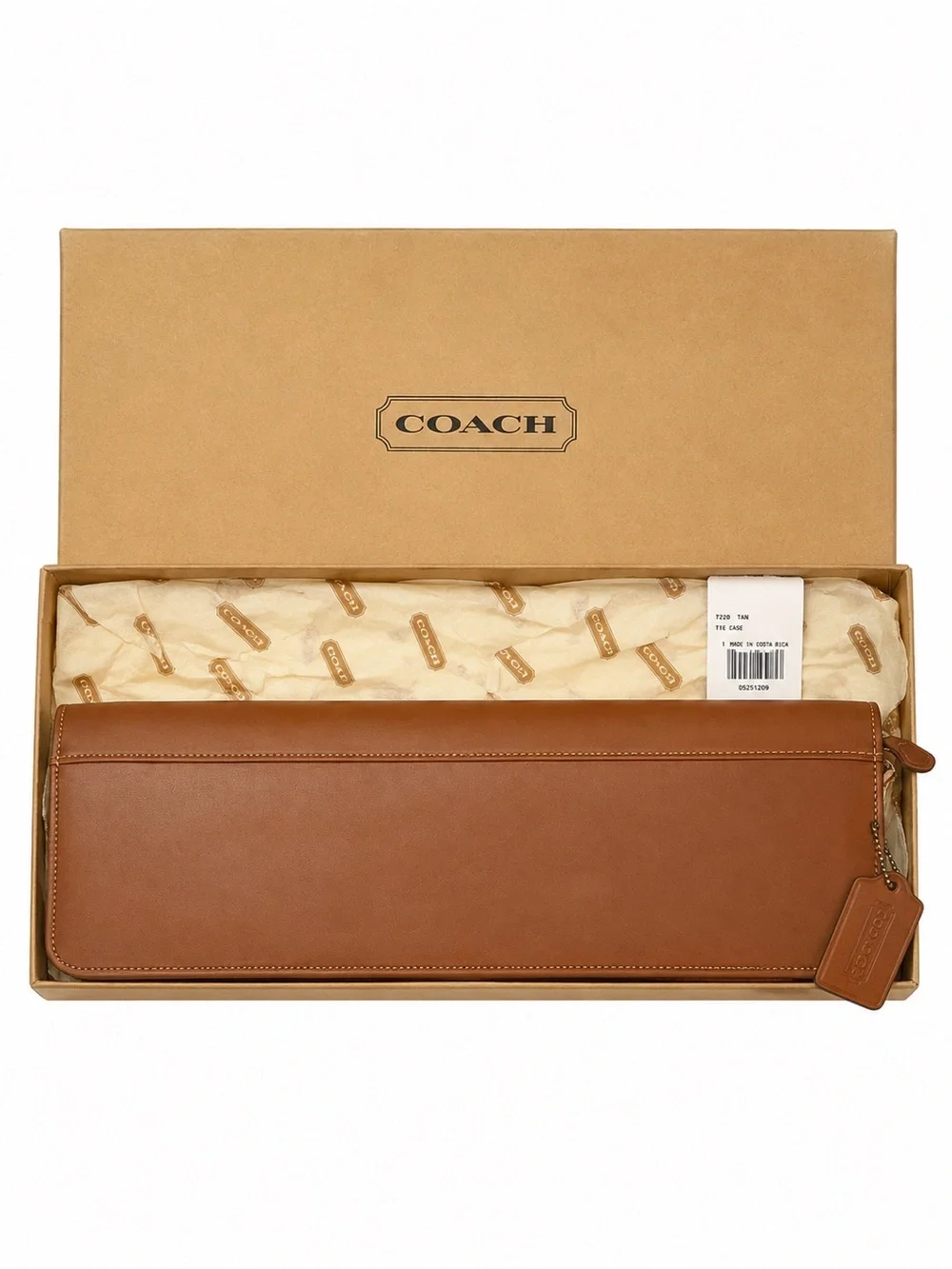 COACH British Tan Glove Tanned Leather Travel Tie Case & Accessories Case NIB